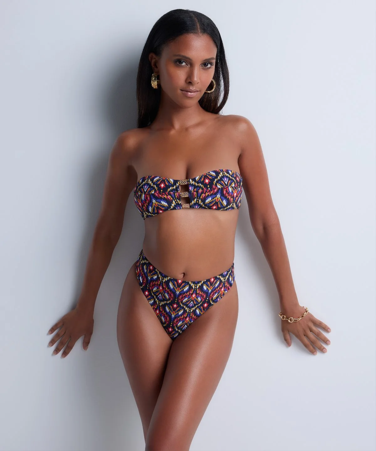Sunkissed Allure Bas de maillot de bain taille haute Ikat - Image 4