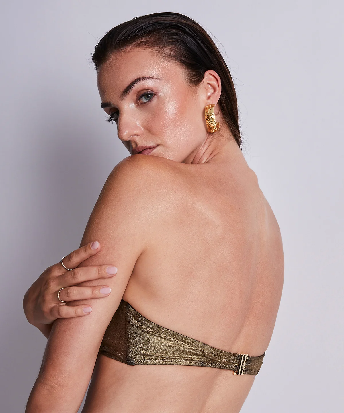 Sunlight Glow Haut de maillot de bain Bandeau coques amovibles Antique Gold - Image 6