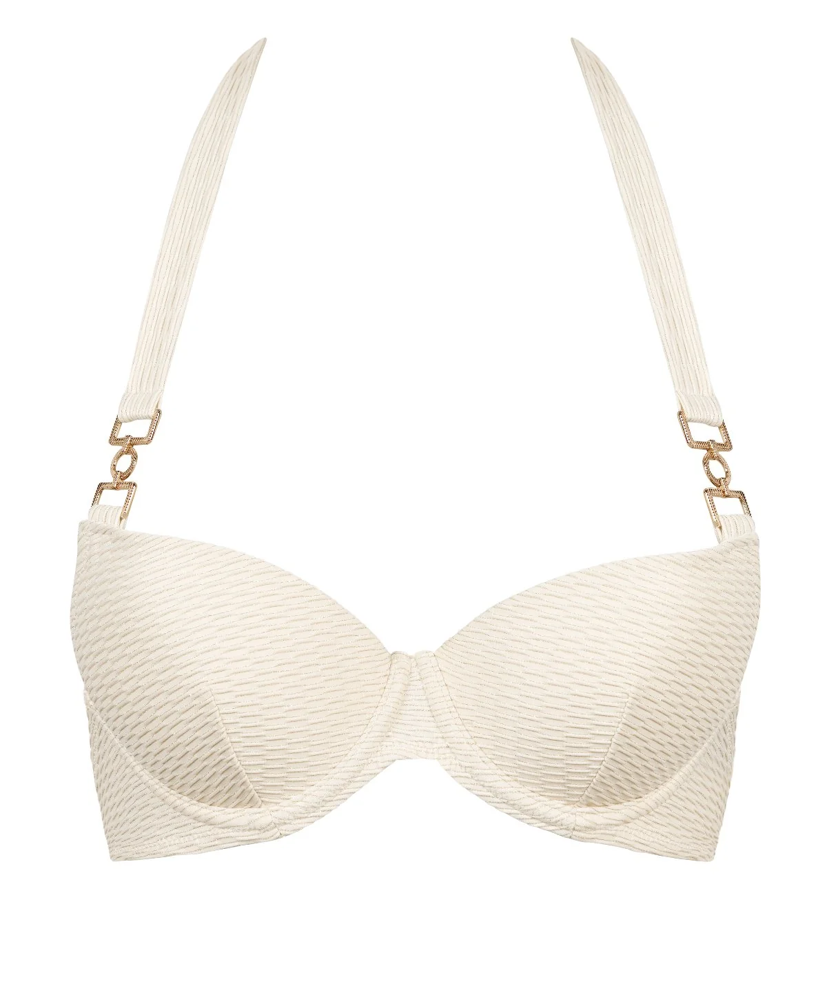 Shimmering Waters Haut de maillot de bain Push-up coques Golden White