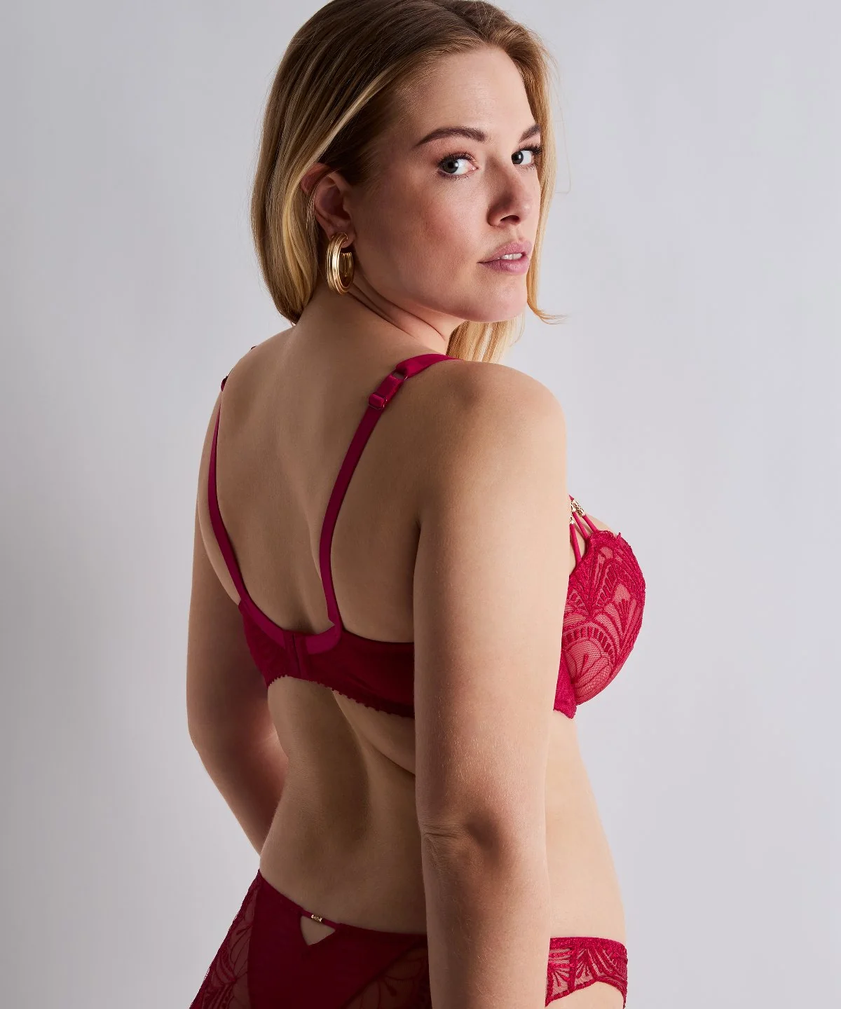 Vibes Soutien-gorge Corbeille avec armatures Rouge Love et Uni Bordeaux - Image 7