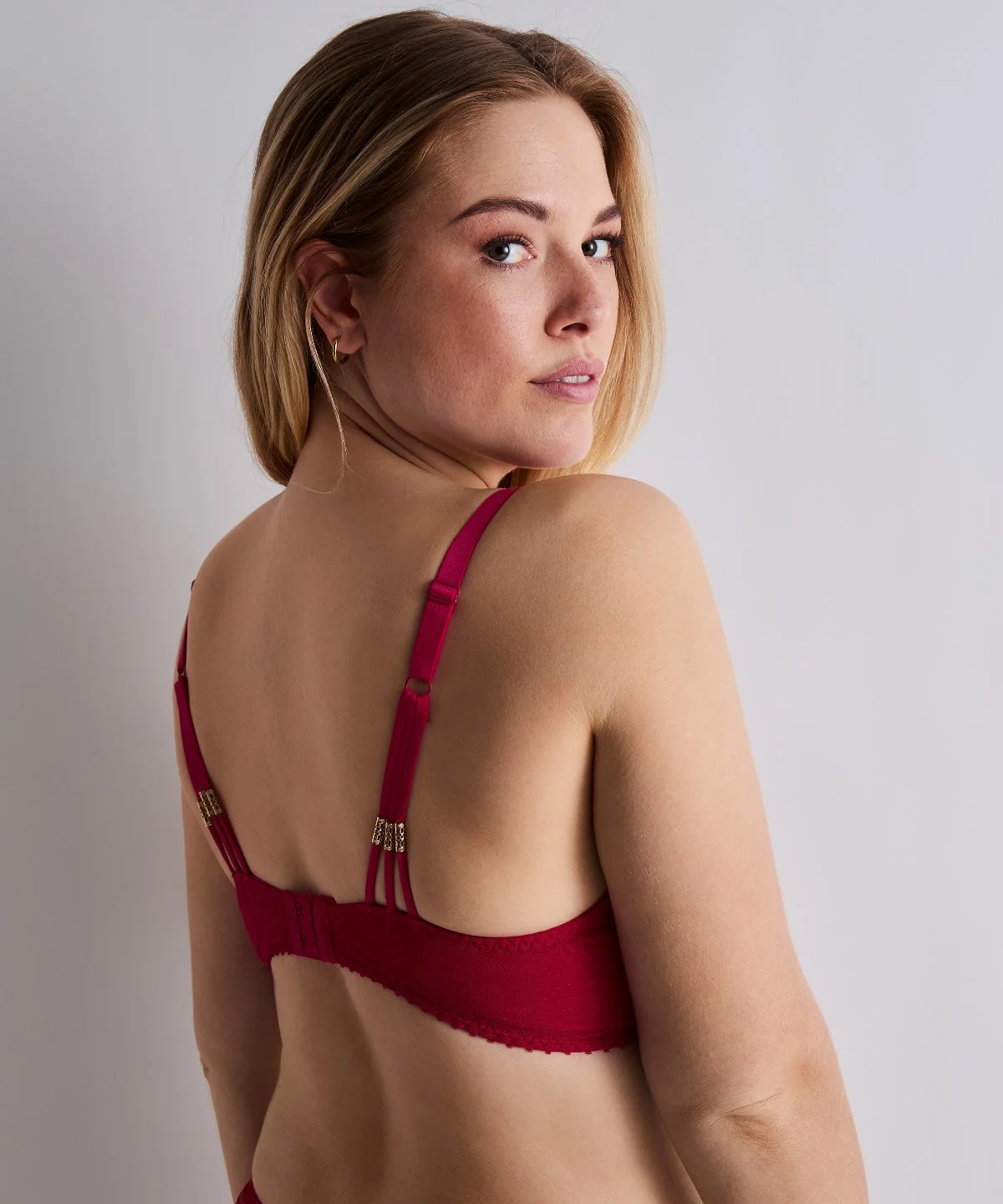 Vibes Soutien-gorge Triangle avec armatures Rouge Love et Uni Bordeaux - Image 6