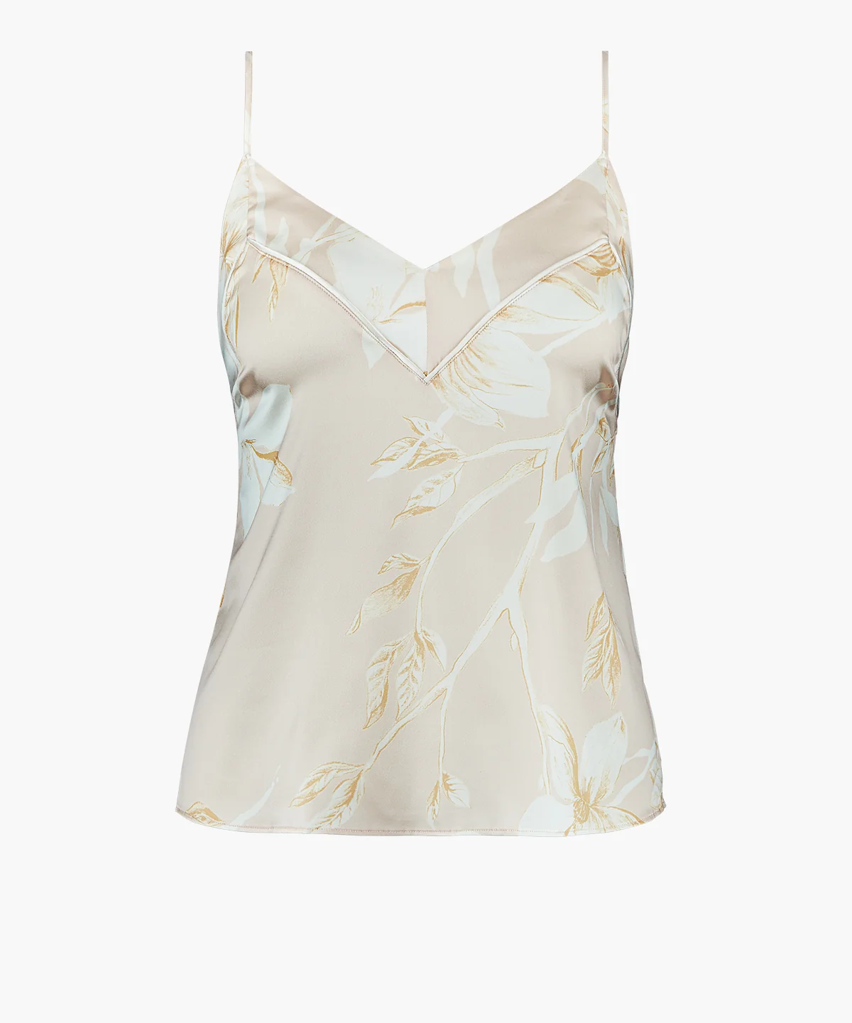 Silk by Night Top à fines bretelles Amberlight